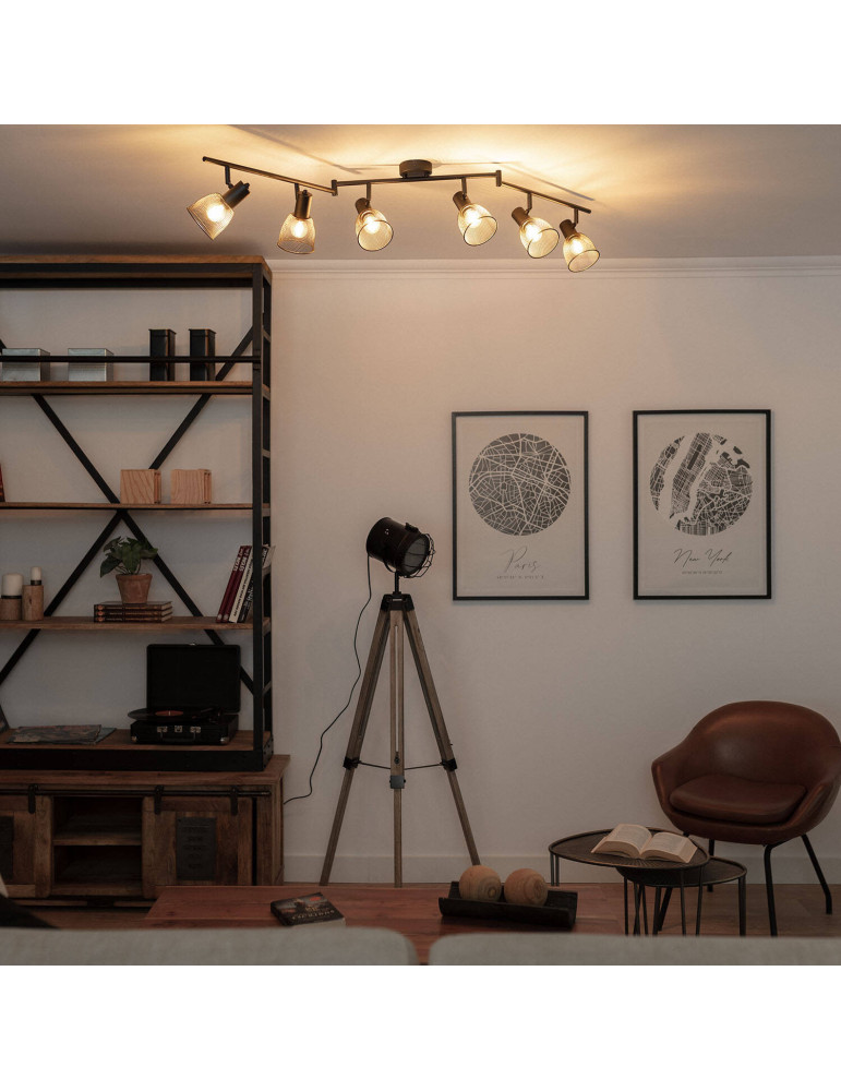 Plafonnier Orientable Aluminium Grid 6 Spots