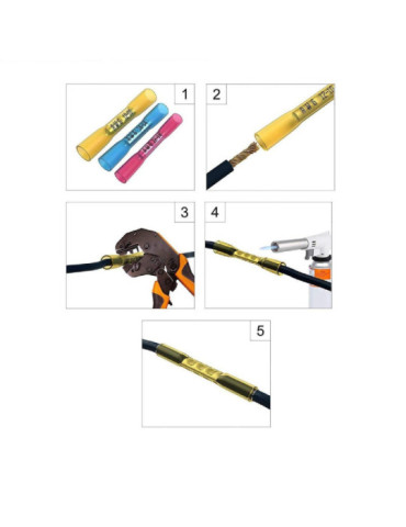 Pack 100 Unités Cosse de Connexion Termoretráctil BHT 5