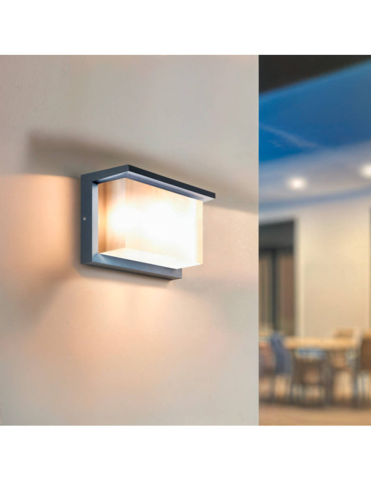 Applique murale extérieur LED à double diffuseur sélectionnable Valorian 12 W en aluminium CCT