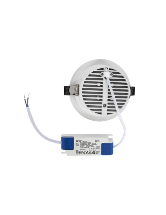 Downlight LED 12W Rond Premium CRI90 LIFUD Coupe Ø 95 mm
