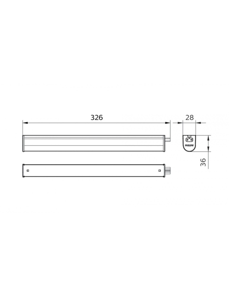 Réglette LED PHILIPS 5W Ledinaire Batten 30cm Raccordable BN021C