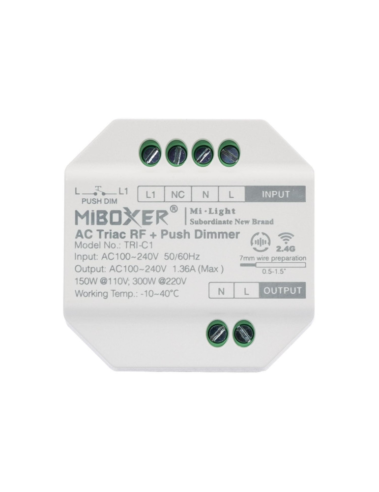 Variateur LED TRIAC + Télécommande RF Monochrome MiBoxer