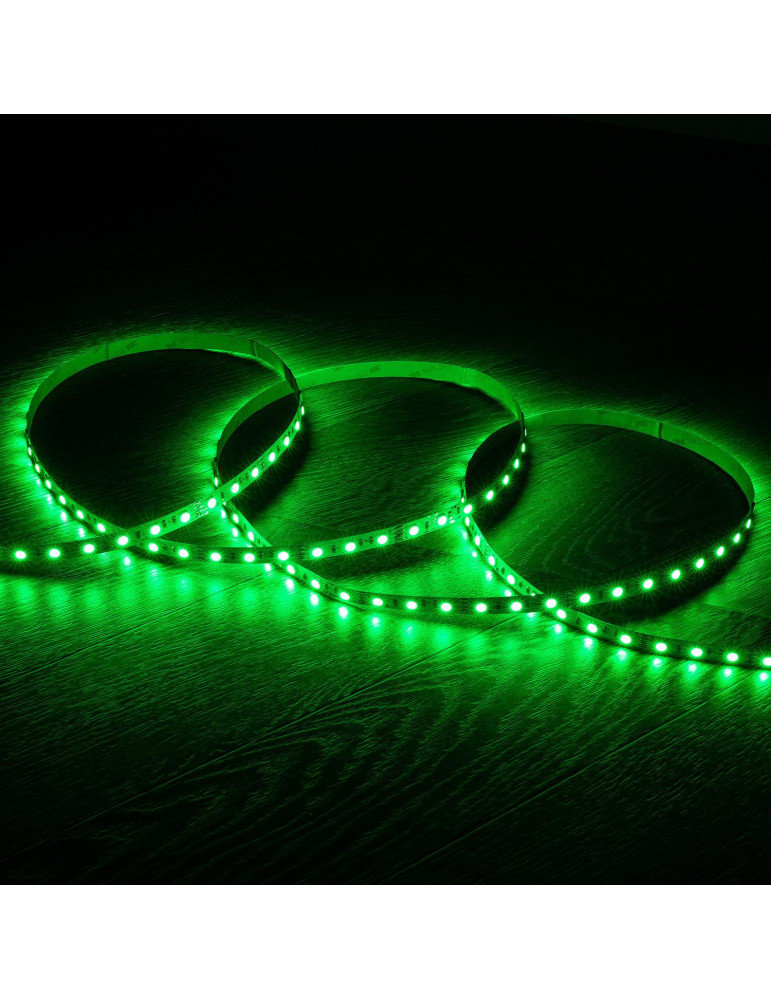 Ruban LED RGB 12V DC SMD5050 60LED/m 5m IP20 Largeur 10mm Coupe 5cm