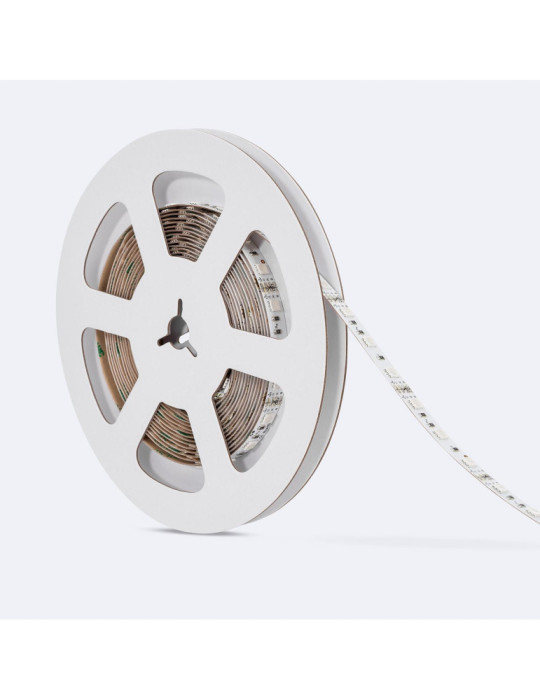 Ruban LED RGB 12V DC SMD5050 60LED/m 5m IP20 Largeur 10mm Coupe 5cm