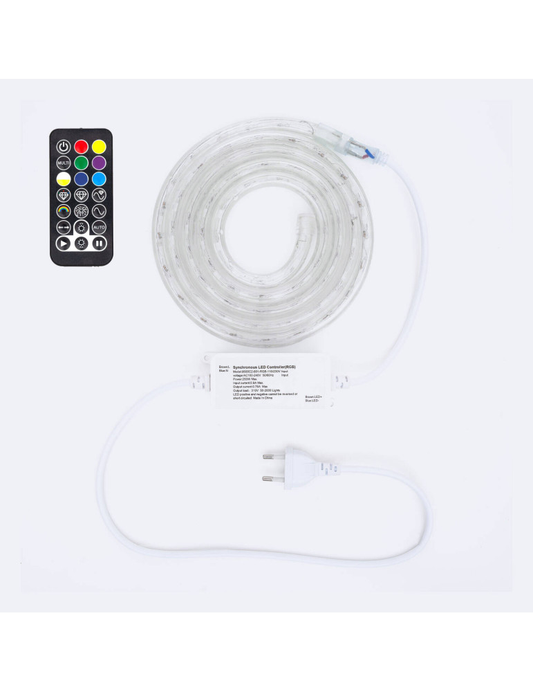 Gaine LED Ronde 220V AC 36 LED/m RGB IP65 Coupe tous les 100 cm sur Mesure