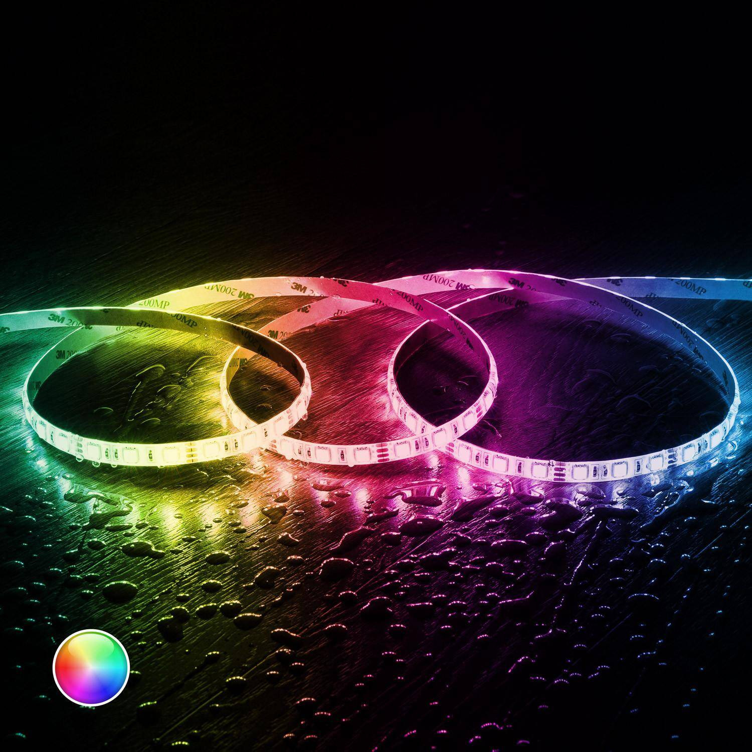 Ruban LED 12V DC RGB SMD Silicone FLEX 60LED/m 5m IP68 Largeur 12mm Coupe tous les 5cm RGB