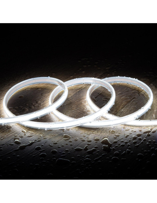 Ruban LED 220V COB 320 LED/m Blanc Froid IP65 CRI90 Largeur 12mm Coupe tous les 50cm