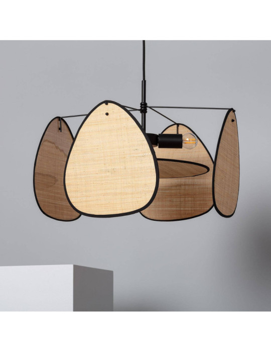 Suspension Métal et Raphia Hades