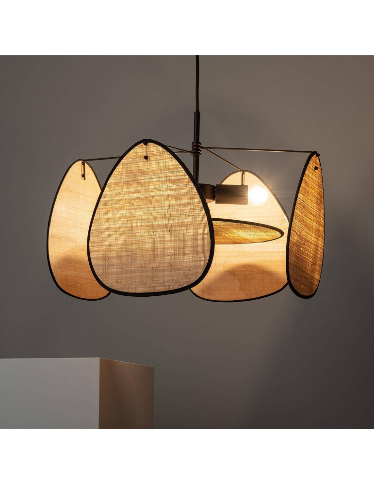 Suspension Métal et Raphia Hades