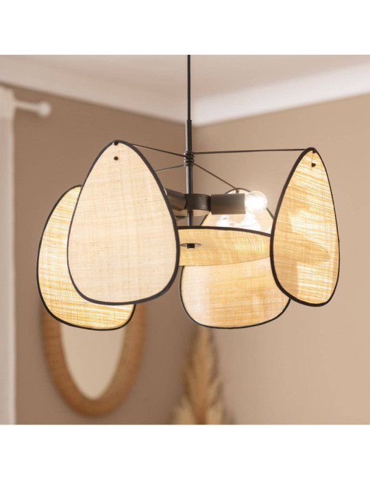 Suspension Métal et Raphia Hades