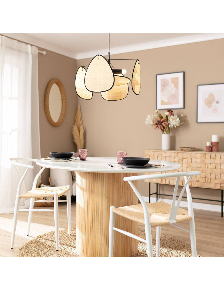 Suspension Métal et Raphia Hades