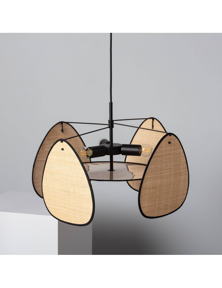 Suspension Métal et Raphia Hades