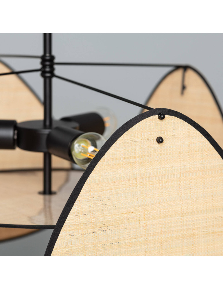 Suspension Métal et Raphia Hades