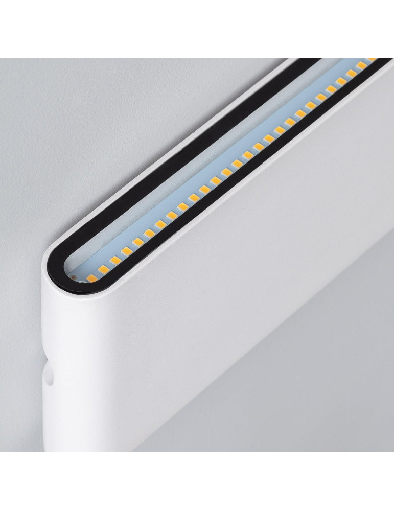 Applique Murale Extérieure LED 20W Aluminium Rectangulaire Éclairage Double Face Blanche