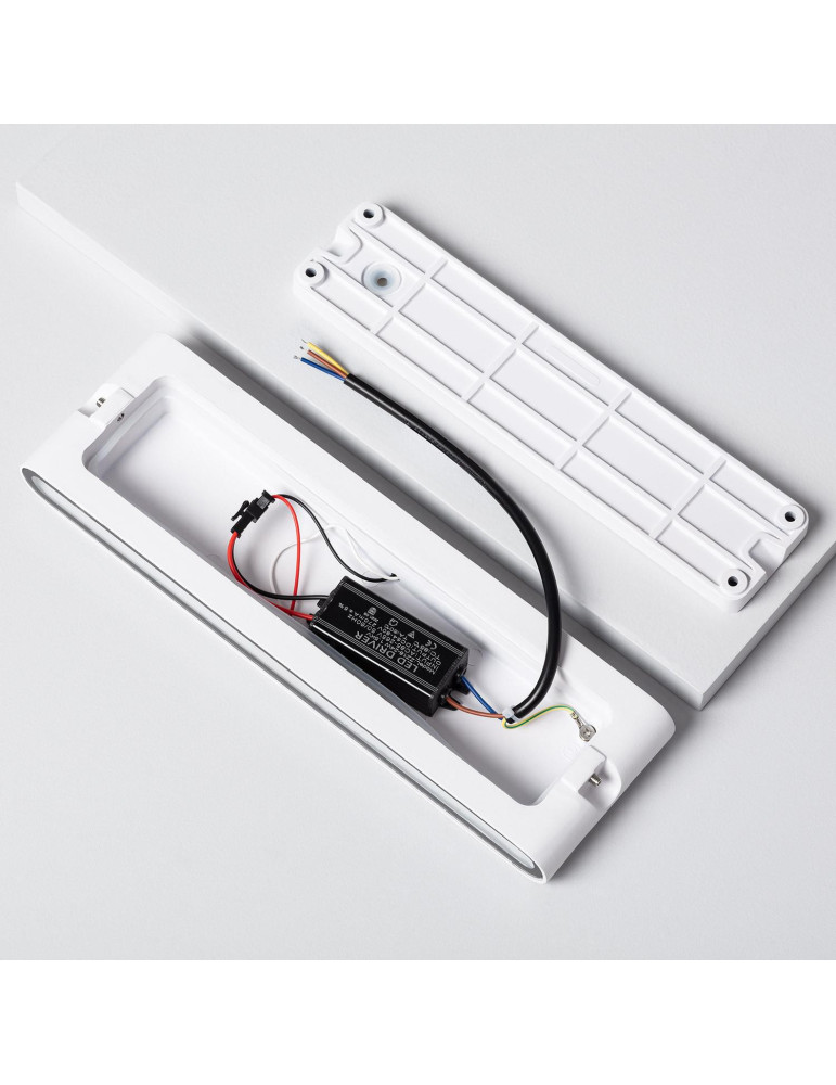 Applique Murale Extérieure LED 20W Aluminium Rectangulaire Éclairage Double Face Blanche