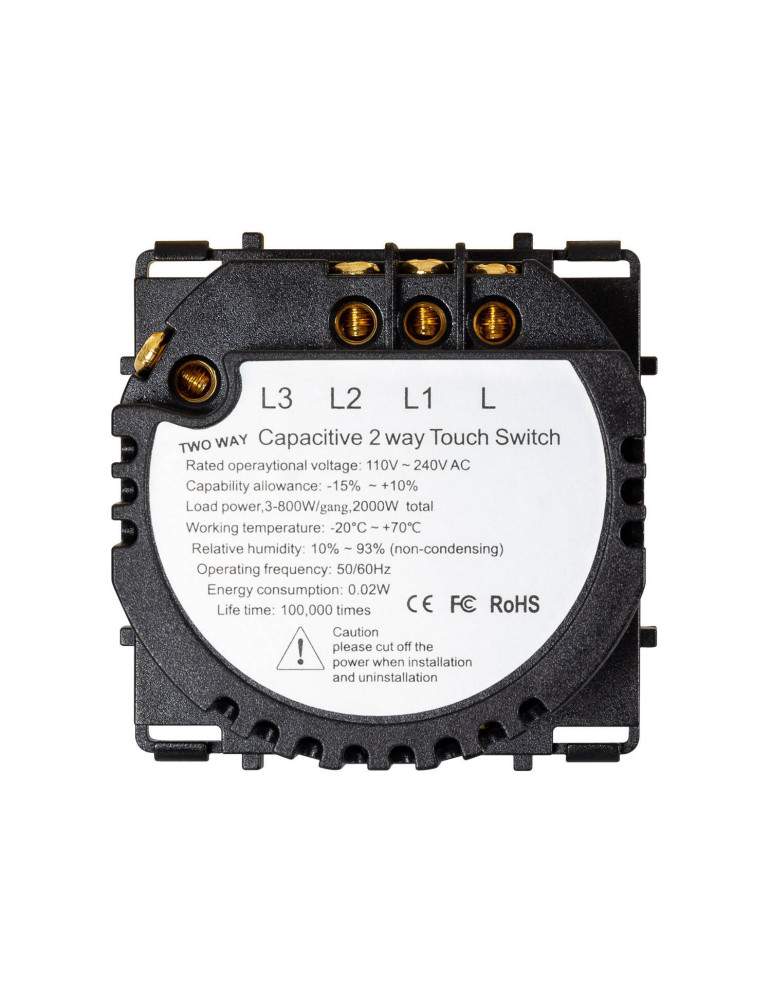 Va-et-Vient Tactile Double avec Plaque Crystal Modern