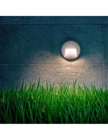 Balise LED Extérieure 3W En Saillie au Mur Ronde Nilsa Blanche