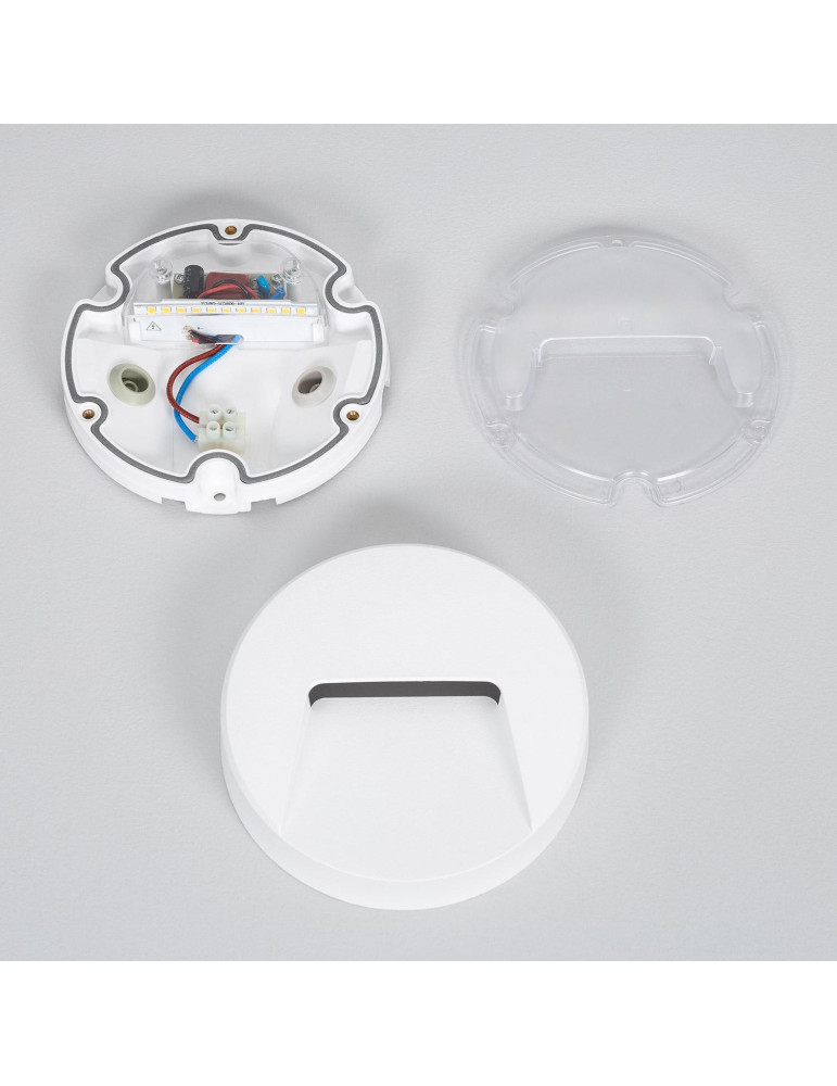 Balise LED Extérieure 3W En Saillie au Mur Ronde Nilsa Blanche