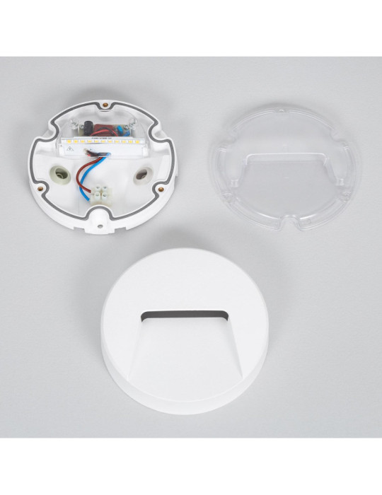 Balise LED Extérieure 3W En Saillie au Mur Ronde Nilsa Blanche