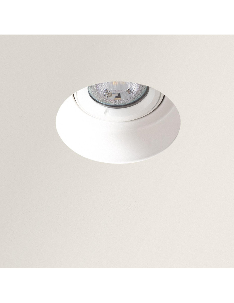 Colerette Downlight Ronde Intégration Plâtre/Placo pour Ampoule LED GU10 Coupe Ø 90 mm Trimless Ajustable