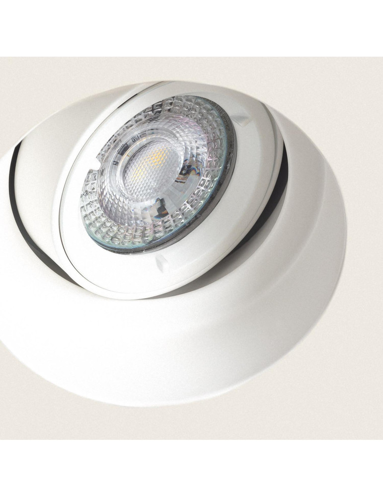 Colerette Downlight Ronde Intégration Plâtre/Placo pour Ampoule LED GU10 Coupe Ø 90 mm Trimless Ajustable