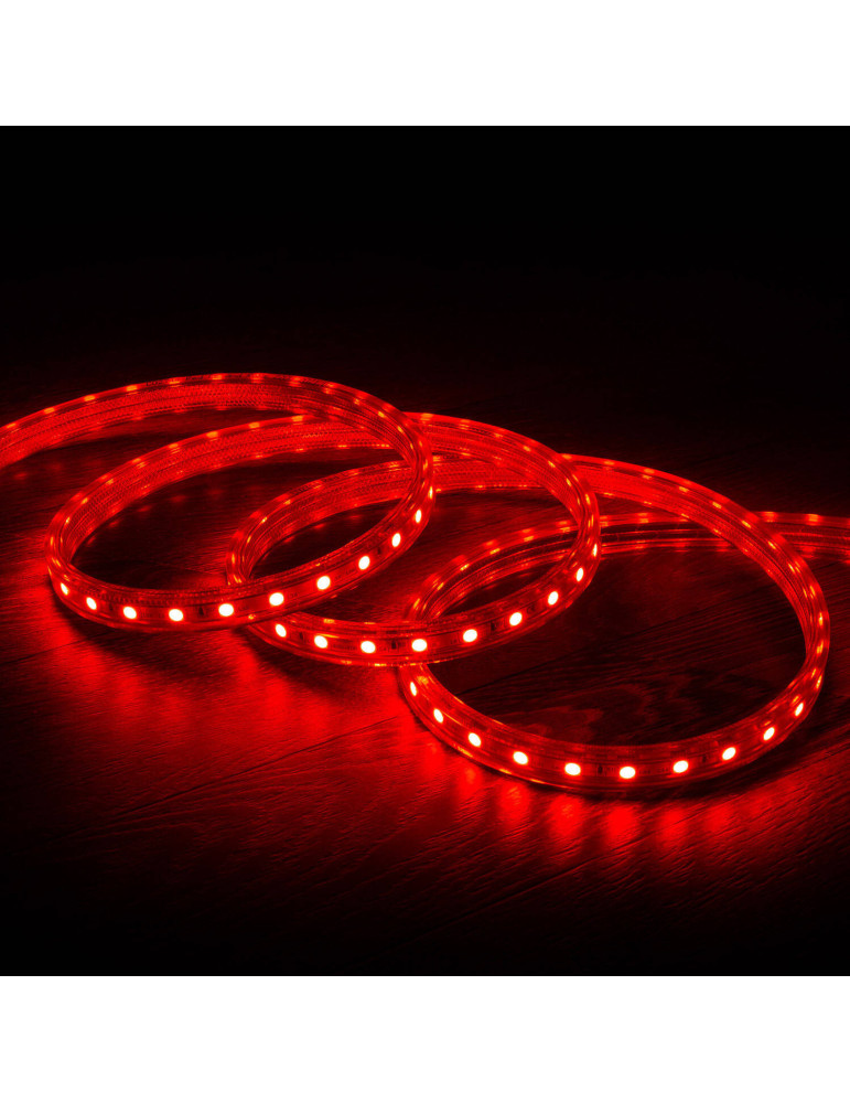 Ruban LED 220V AC 60LED/m RGB IP65 sur Mesure Largeur 16mm Coupe tous les 100cm