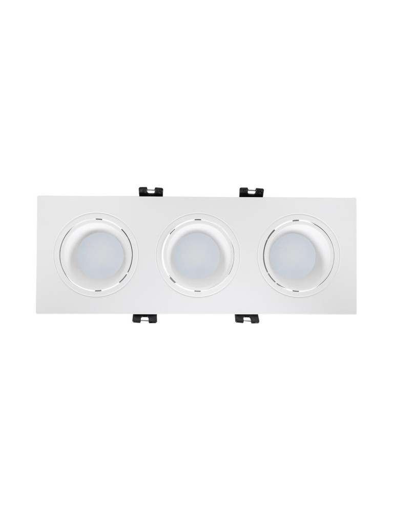 Spot Downlight Carré Inclinable GU10 6W Coupe 75x235mm PC
