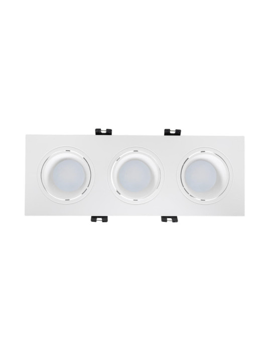 Spot Downlight Carré Inclinable GU10 6W Coupe 75x235mm PC