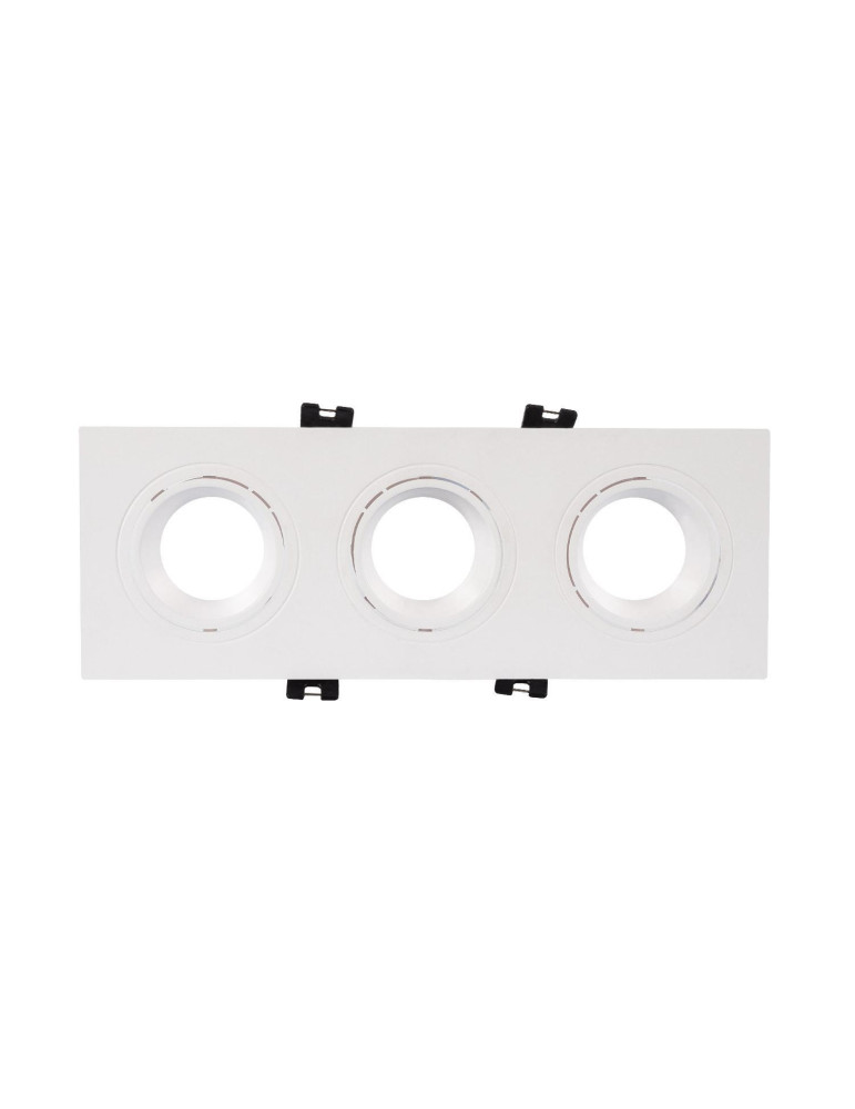 Spot Downlight Carré Inclinable GU10 6W Coupe 75x235mm PC