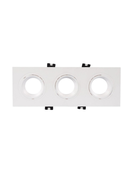 Spot Downlight Carré Inclinable GU10 6W Coupe 75x235mm PC