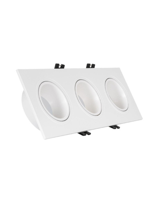 Spot Downlight Carré Inclinable GU10 6W Coupe 75x235mm PC