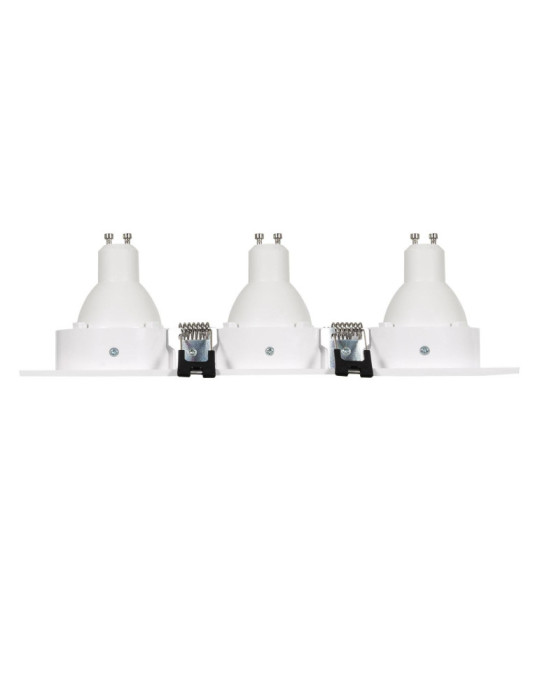 Spot Downlight Carré Inclinable GU10 6W Coupe 75x235mm PC