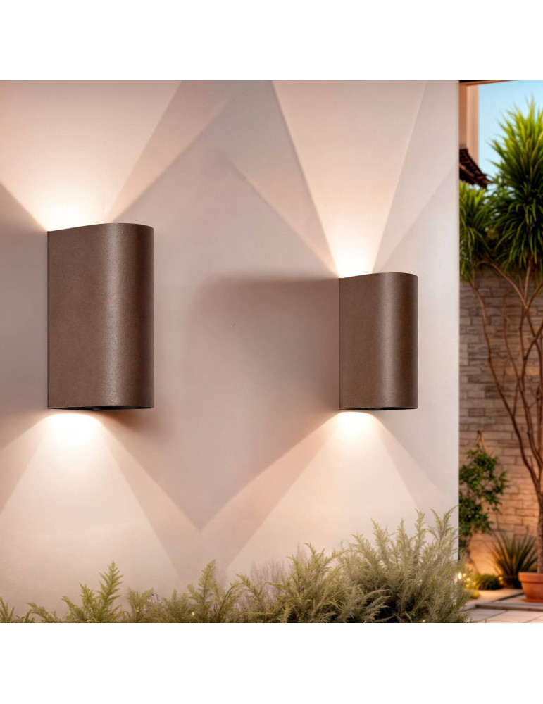 Applique Murale Extérieure LED 10 W Aluminium Éclairage Double Face CCT Sélectionnable Oscilum Round