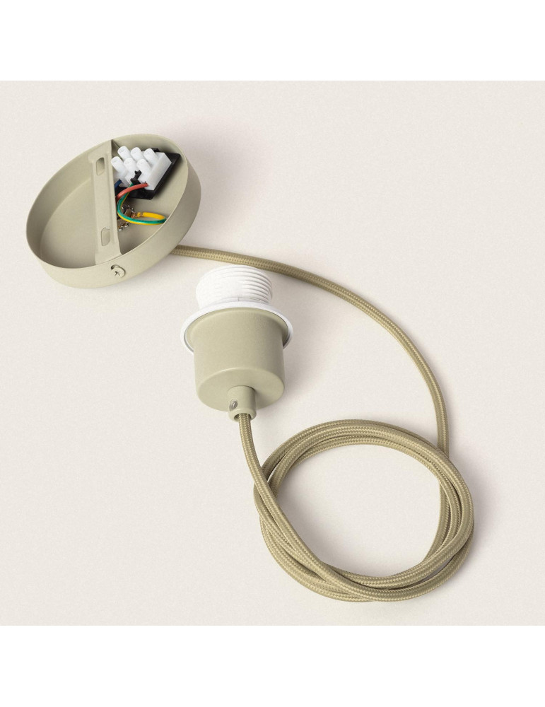 Support à Douille pour Suspension avec Câble Textile Vert