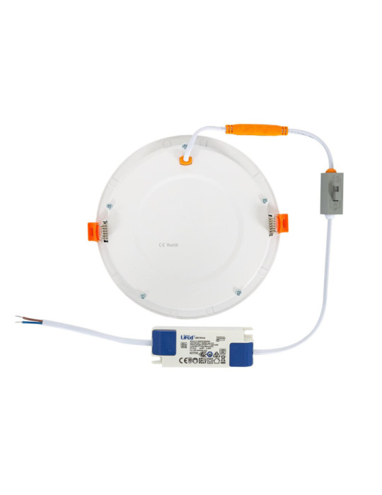 Dalle LED 16W Ronde CCT Microprismatique LIFUD Coupe Ø 150 mm