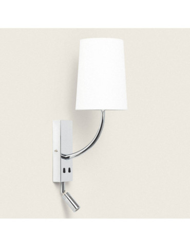 Applique Murale Métal avec Flex LED de Lecture 2.5W Silver-Teylo Conne