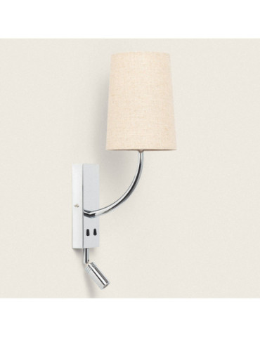Applique Murale Métal avec Flex LED de Lecture 2.5W Silver-Teylo Conne