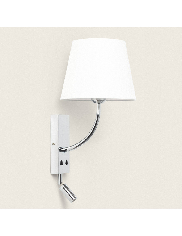 Applique Murale Métal avec Flex LED de Lecture 2.5W Silver-Teylo Conne