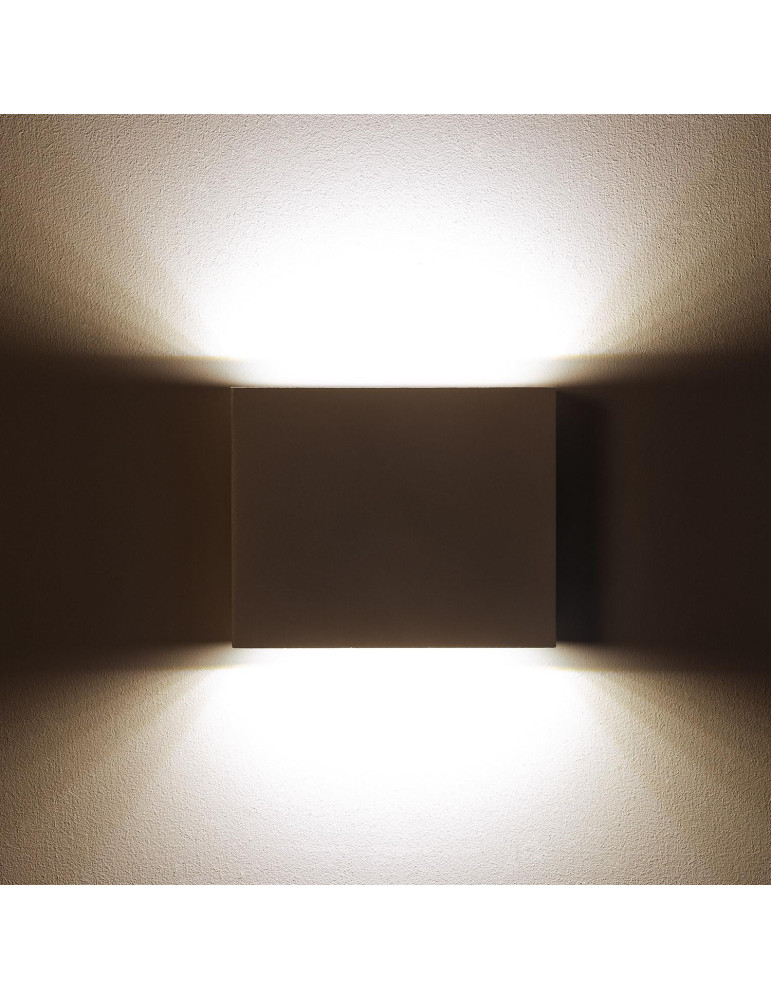 Applique Murale LED Extérieure Kaysa 6W Éclairage Double Face Carrée Blanche