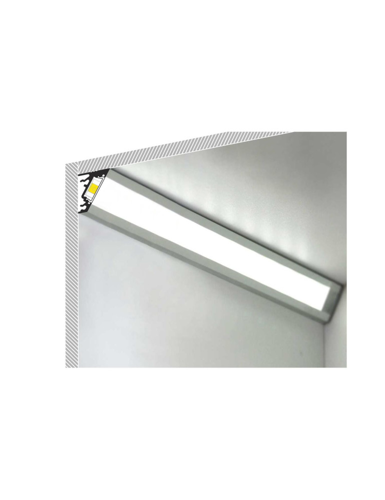 Profilé Aluminium Angle Variable 1m pour Rubans LED  jusqu'à 10mm