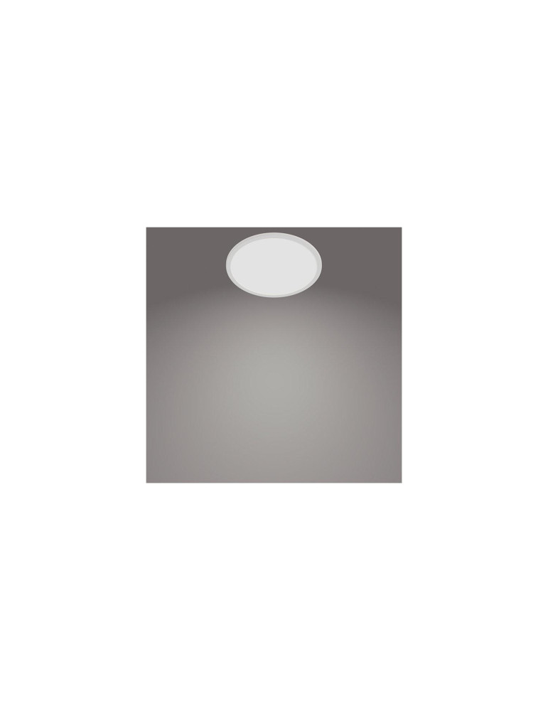 Plafonnier LED PHILIPS Extra-Plat Blanc IP44 15W Variation par Paliers 3 Niveaux CL550