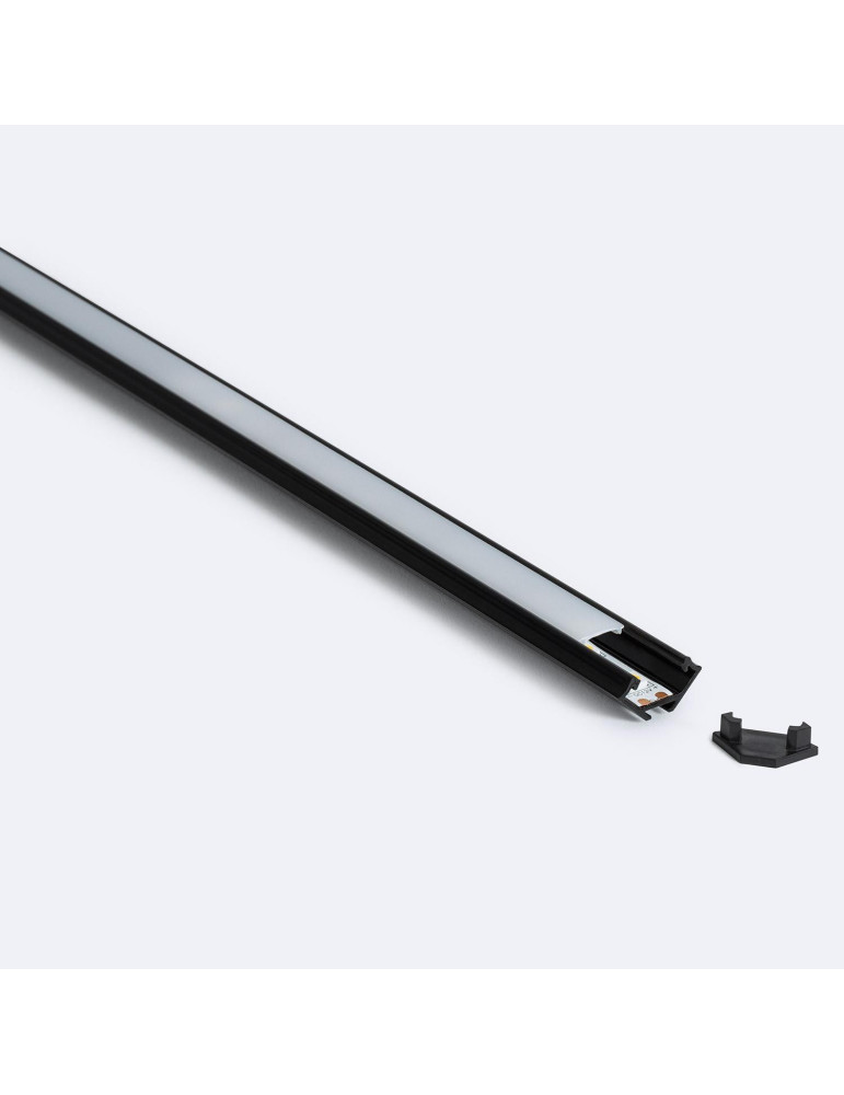 Profilé Aluminium Angle 2m Noir pour Rubans LED  jusqu'à 12mm