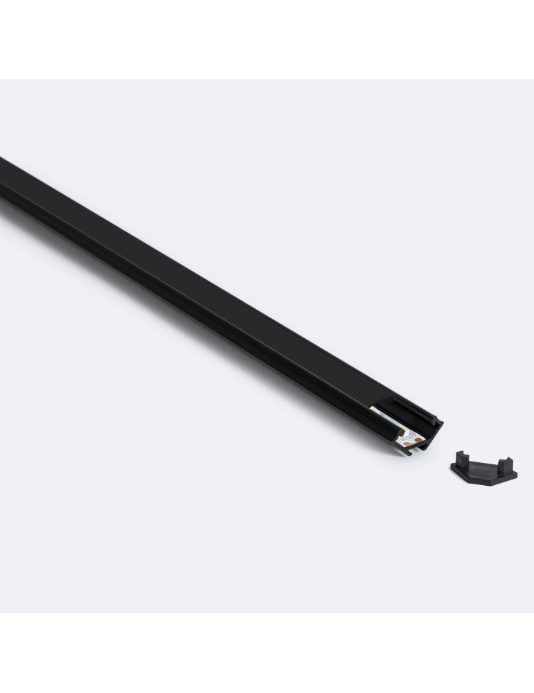 Profilé Aluminium Angle 2m Noir pour Rubans LED  jusqu'à 12mm