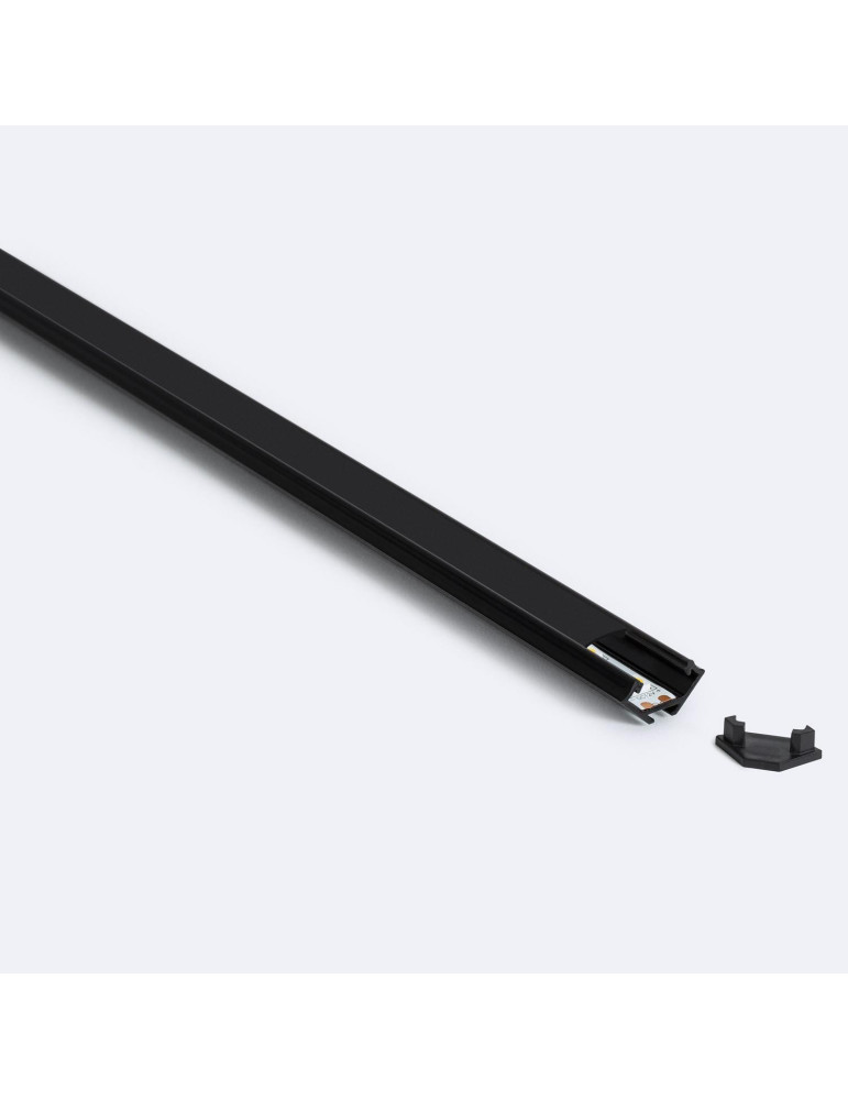Profilé Aluminium Angle 2m Noir pour Rubans LED  jusqu'à 12mm