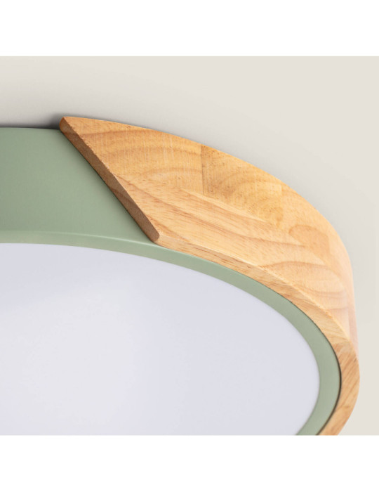 Plafonnier LED Rond Bois 24W CCT Sélectionnable Semi-Dari Ø418 mm