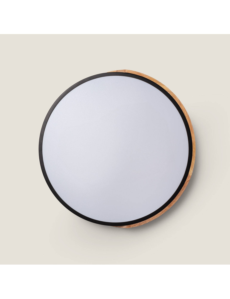 Plafonnier LED Rond Bois 24W CCT Sélectionnable Semi-Dari Ø418 mm