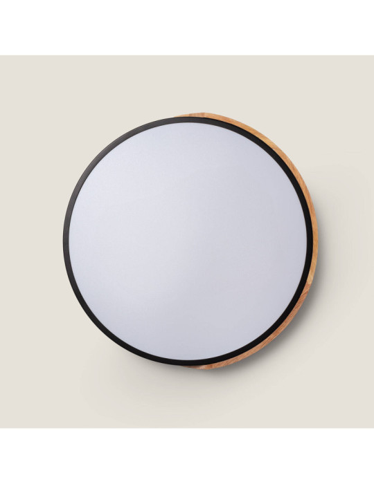 Plafonnier LED Rond Bois 24W CCT Sélectionnable Semi-Dari Ø418 mm