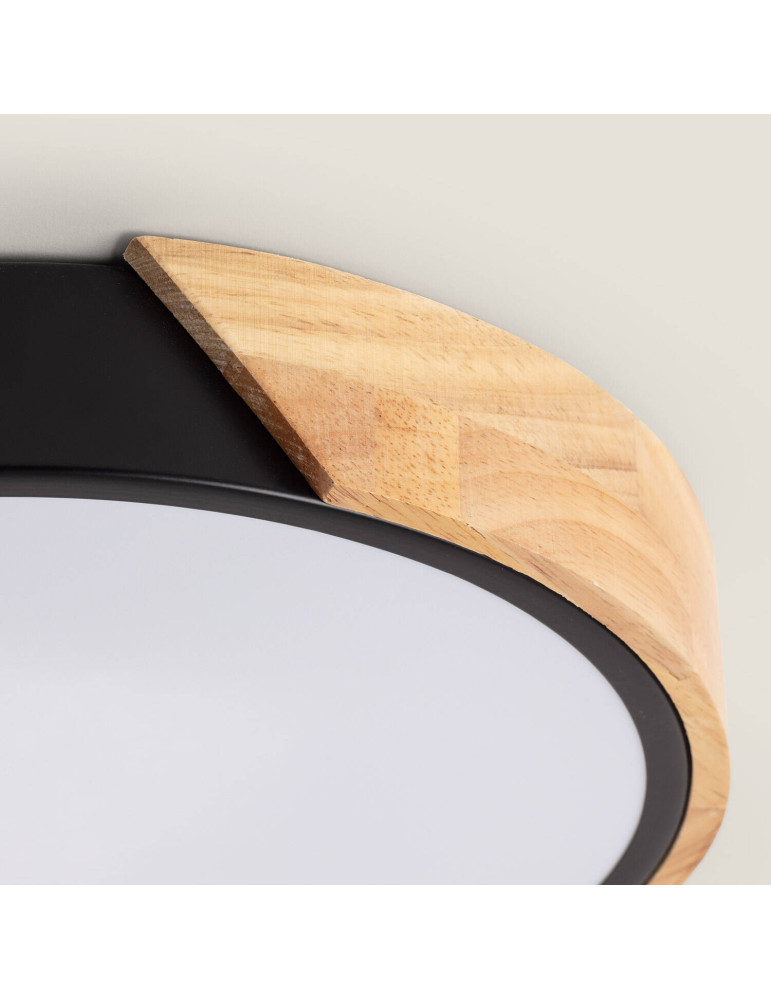 Plafonnier LED Rond Bois 24W CCT Sélectionnable Semi-Dari Ø418 mm