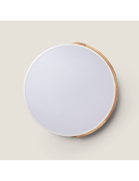 Plafonnier LED Rond Bois 24W CCT Sélectionnable Semi-Dari Ø418 mm