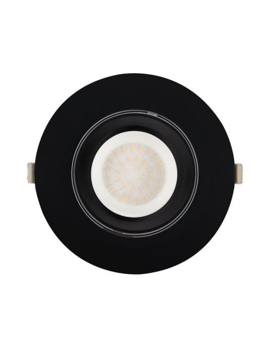 Downlight LED 48W Rond Orientable OSRAM CCT 120 lm/W LIFUD Coupe Ø 195 mm Noir